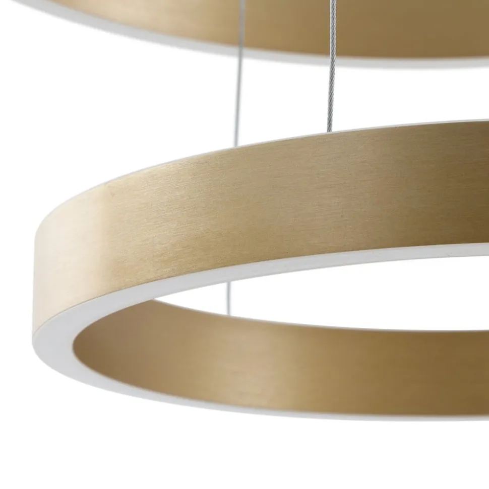 Lucande Smart LED-pendel Yonam, guld, 2-lys, Tuya