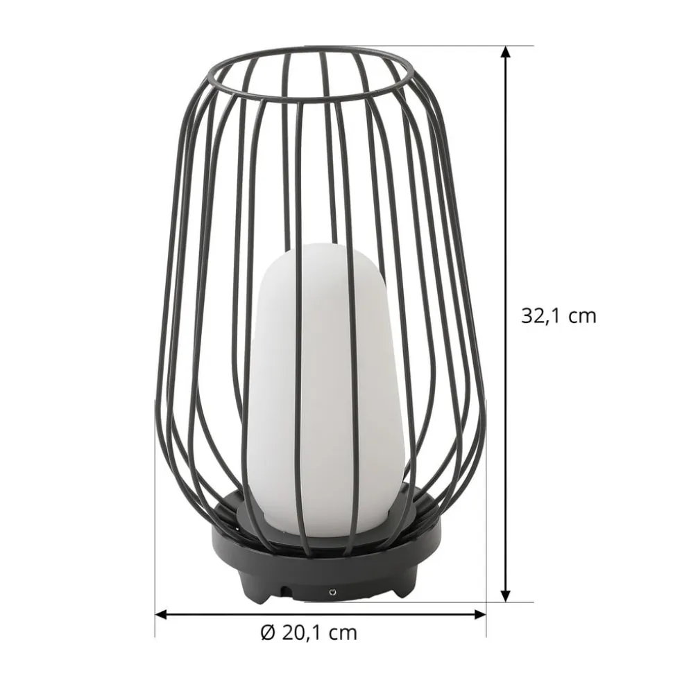 Lucande terrasselampe Chandan, 32,1 cm, sort, aluminium