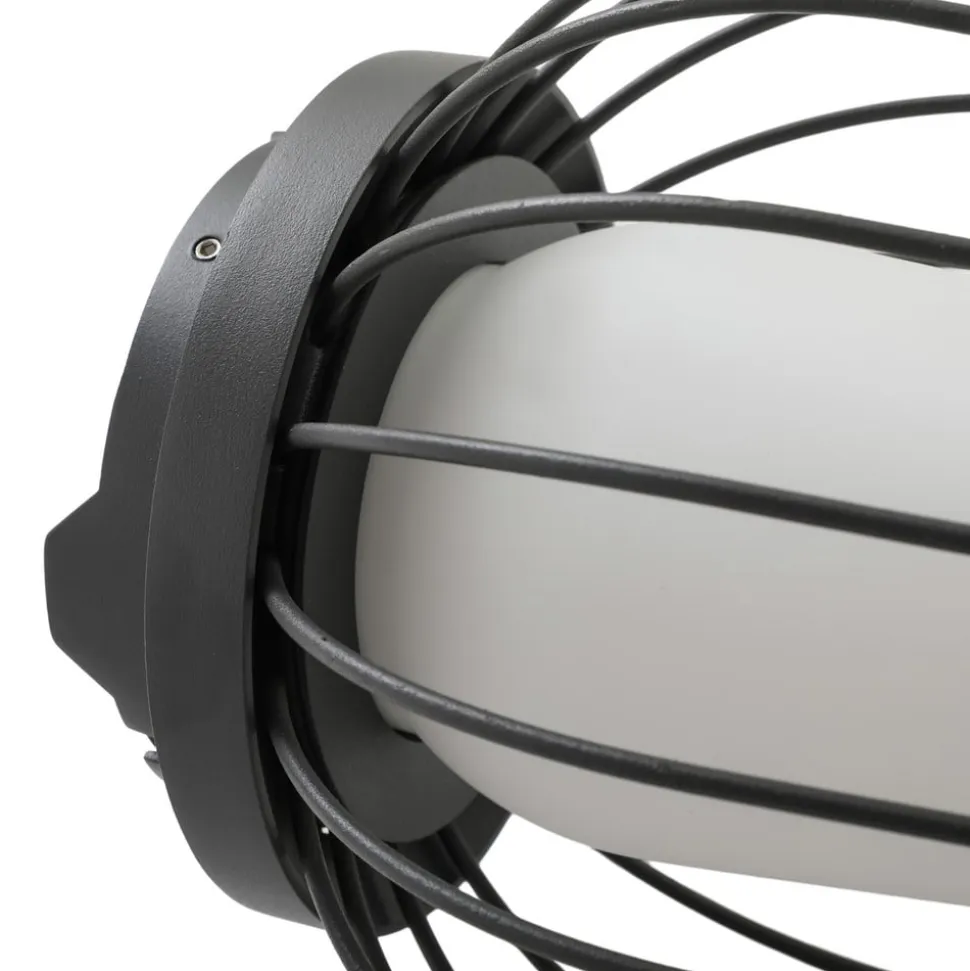 Lucande terrasselampe Chandan, 32,1 cm, sort, aluminium