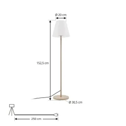 Lucande terrasselampe Jaimy, beige, metal, 150 cm, E27
