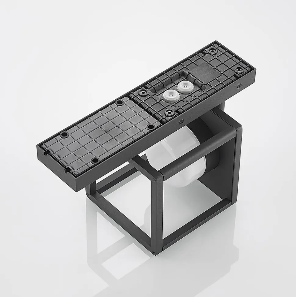 Lucande Timio udendørs væglampe, downlight, sensor, GX53, IP44