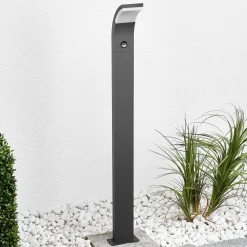 Lucande Timm LED-vejlampe, sensor, 100 cm, antracit, IP54