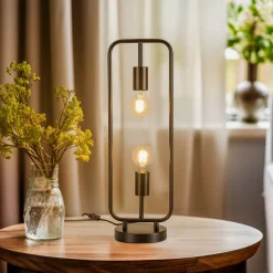 Lucande Tornike bordlampe, 2 lyskilder, jern