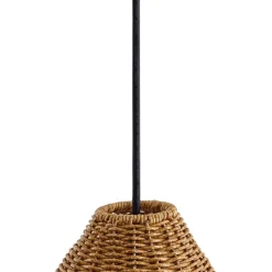 Lucande udendørs hængelampe Taniola, 1 lyskilde, beige, rattan, IP44