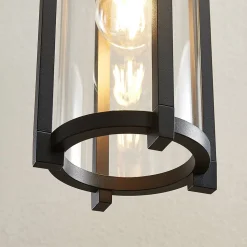 Lucande udendørs hængelampe Brienne, antracit, aluminium, Ø 15cm
