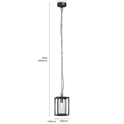 Lucande udendørs hængelampe Ferda, 25 cm, antracit, IP44