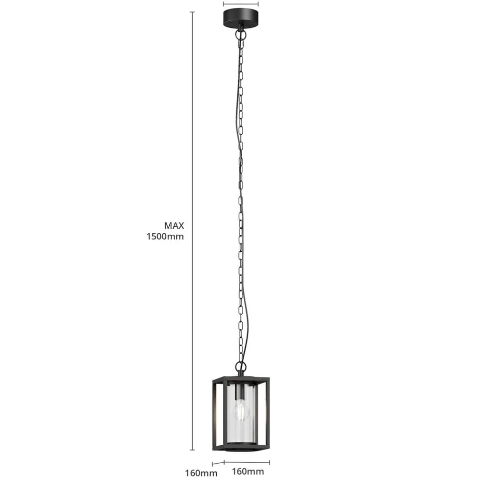 Lucande udendørs hængelampe Ferda, 25 cm, antracit, IP44