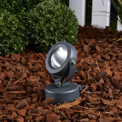 Lucande udendørs LED-spot Gavin, 33 cm, antracit, aluminium