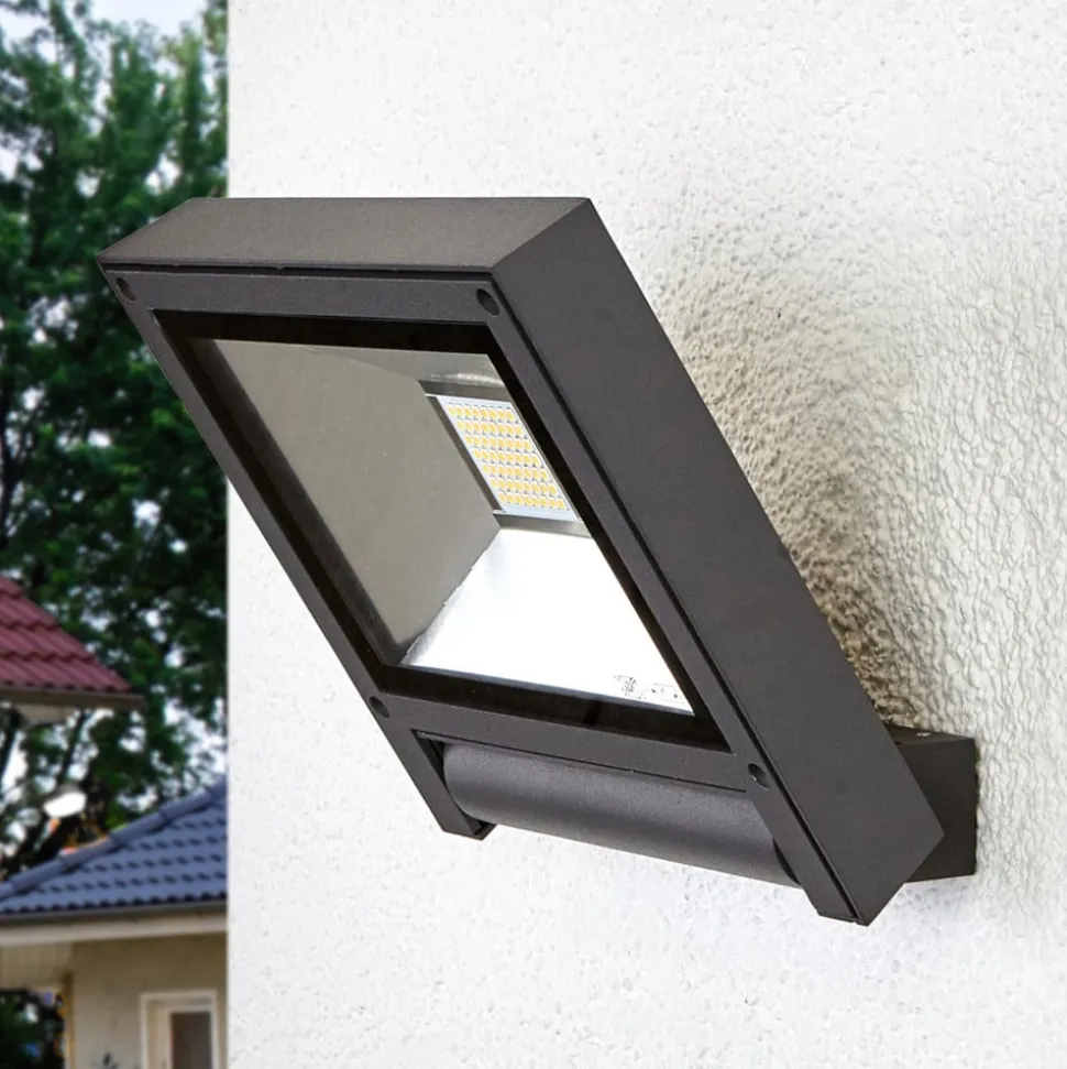 Lucande udendørs LED-spot Maica, antracit, drejelig, IP65