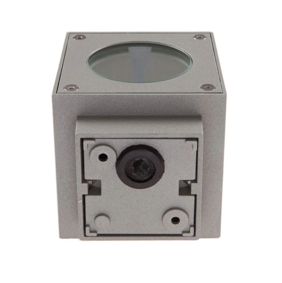 Lucande udendørs LED-væglampe Jarno, sølv, metal, 9 cm
