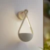 Lucande udendørs LED-væglampe Florka, beton, blomsterkurv, IP54