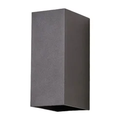 Lucande udendørs LED-væglampe Mikka, 17 cm, antracit, 2 lyskilder.