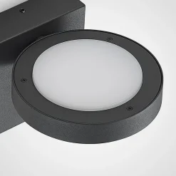 Lucande udendørs LED-væglampe Belna, metal, IP65, antracit
