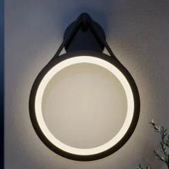 Lucande udendørs LED-væglampe Mirco, 30 cm, sort, IP65