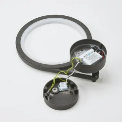 Lucande udendørs LED-væglampe Mirco, 30 cm, sort, IP65
