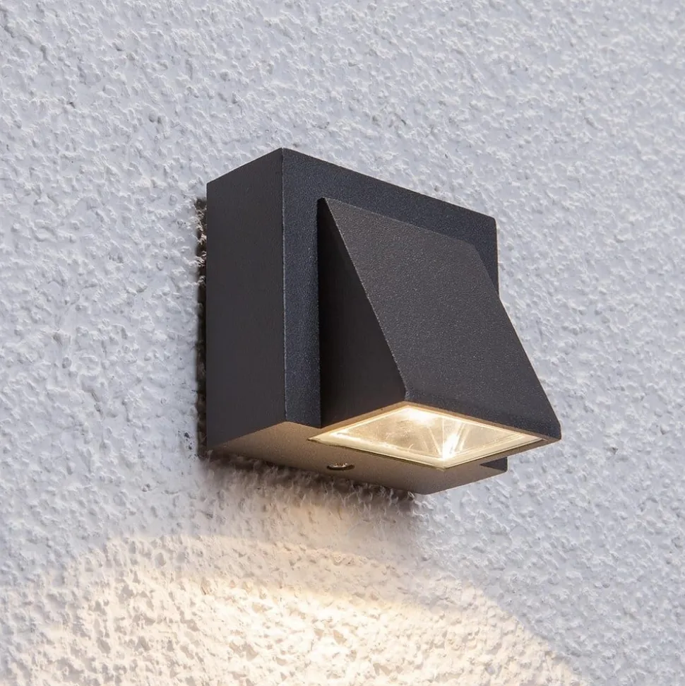 Lucande udendørs LED-væglampe Marik, antracit, metal, IP54