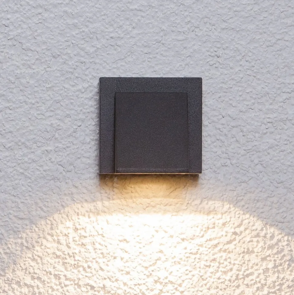 Lucande udendørs LED-væglampe Marik, antracit, metal, IP54