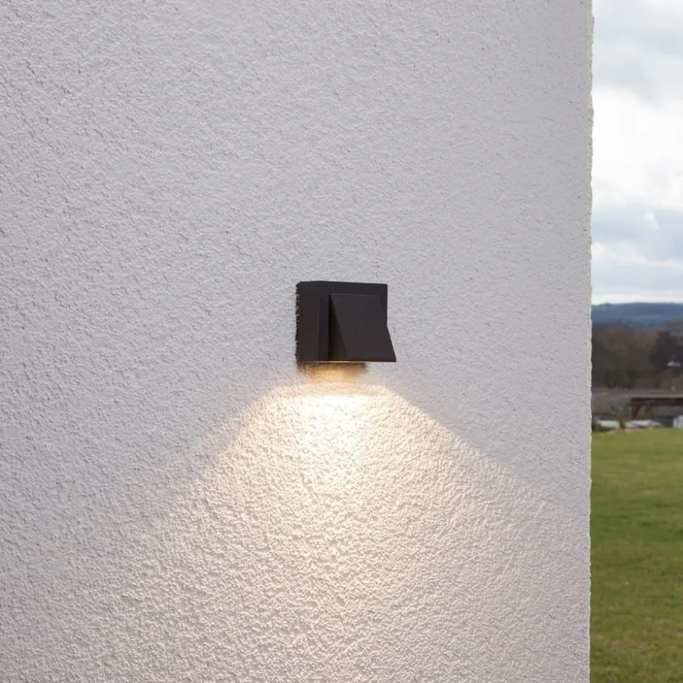 Lucande udendørs LED-væglampe Marik, antracit, metal, IP54