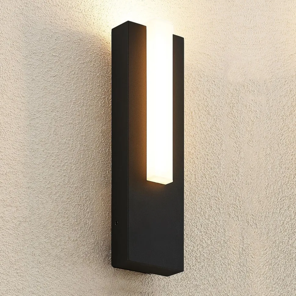 Lucande udendørs LED-væglampe Virgalia, 31 cm, antracit, IP65