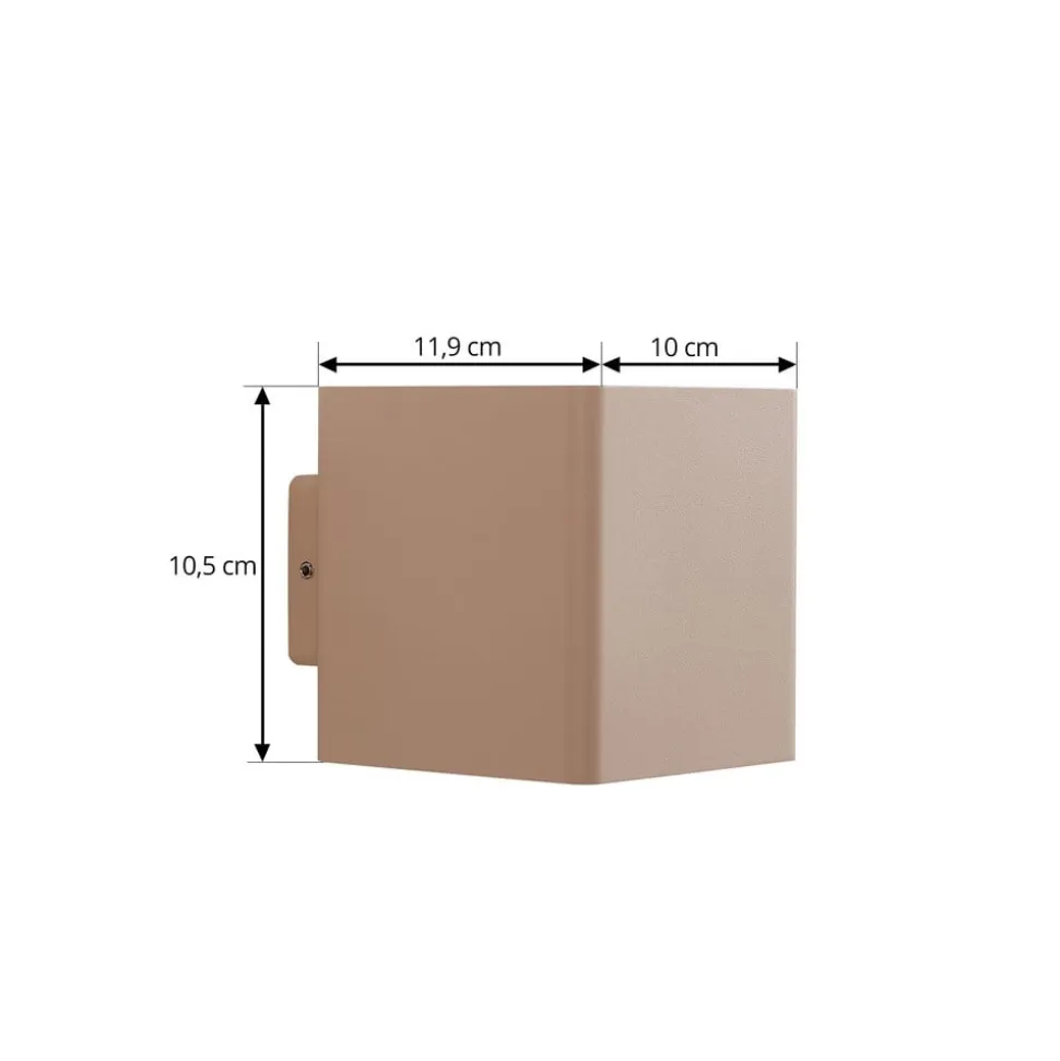 Lucande udendørs LED-væglampe Aaron, beige, IP54, op/ned