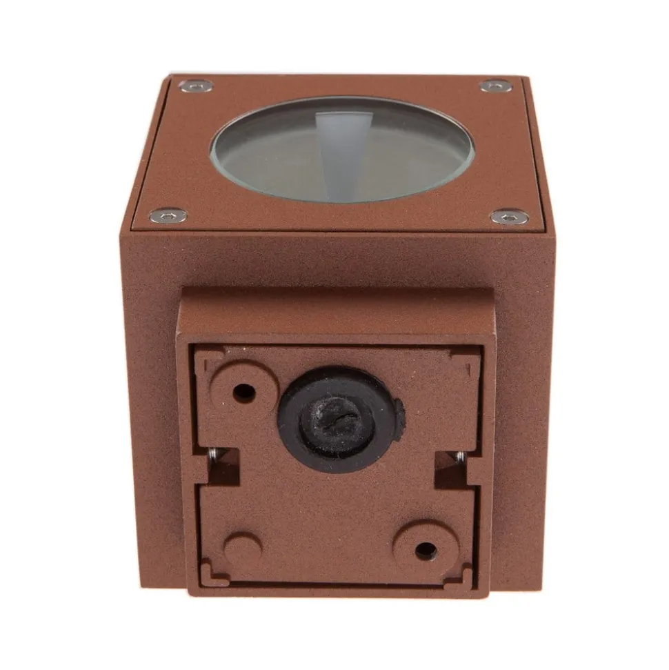 Lucande udendørs LED-væglampe Jarno, rust, metal, 9 cm