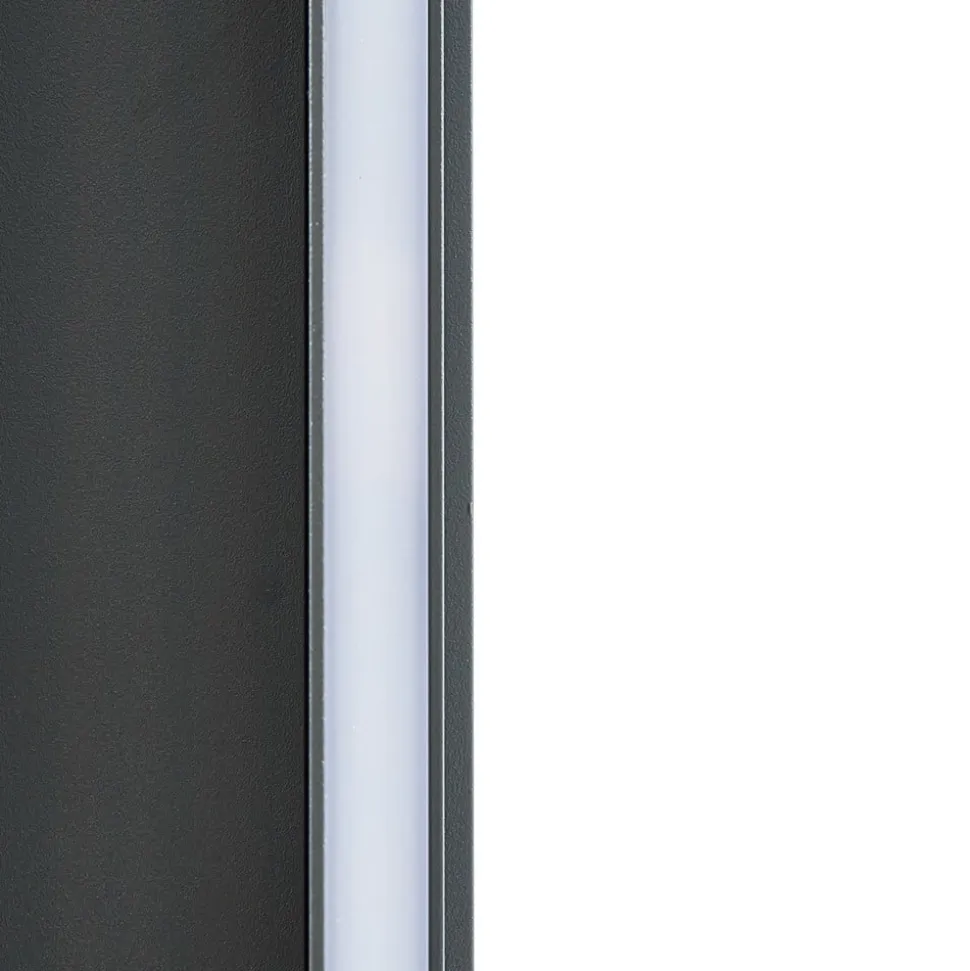 Lucande udendørs LED-væglampe Melira, længde 60 cm, antracit
