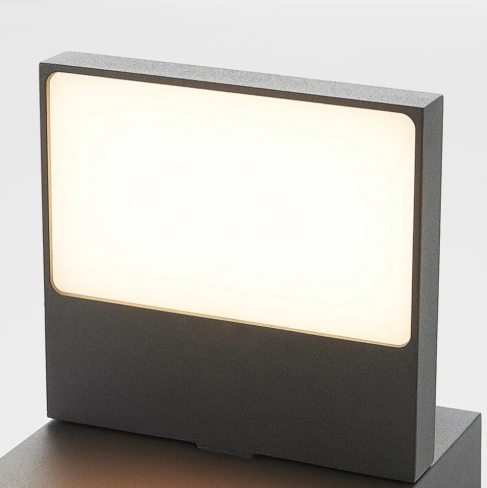 Lucande udendørs LED-væglampe Silvan, antracit, IP65, 14 cm