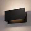 Lucande udendørs LED-væglampe Meja, sort, metal, IP54