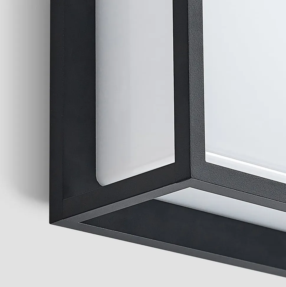 Lucande udendørs LED-væglampe Ilirian, antracit, aluminium, 25 cm