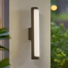 Lucande udendørs LED-væglampe Tuberia, antracit, metal, Ø 7cm