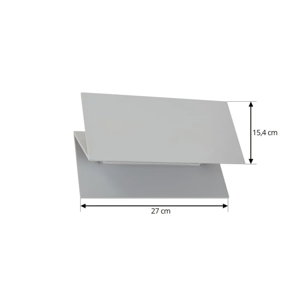 Lucande udendørs LED-væglampe Meja, grå, aluminium, 27 cm, IP54