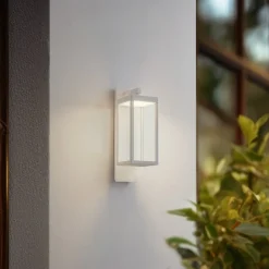 Lucande udendørs LED-væglampe Ferdinand, hvid, metal, 38 cm