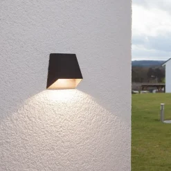 Lucande udendørs LED-væglampe Hanno, antracit, metal, IP54