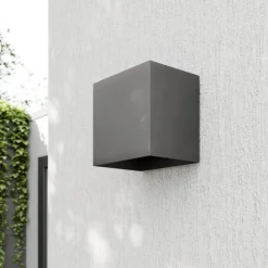 Lucande udendørs LED-væglampe Evie, 14 cm, antracit, op/ned