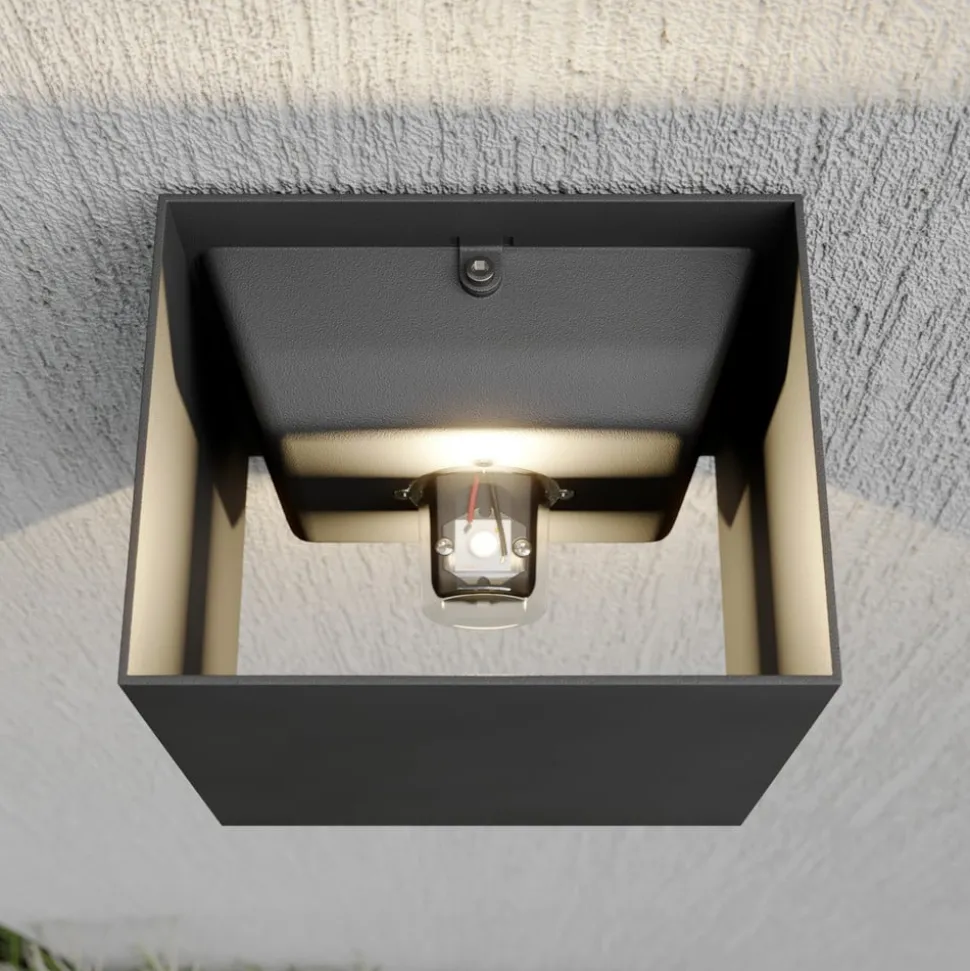 Lucande udendørs LED-væglampe Evie, 14 cm, antracit, op/ned
