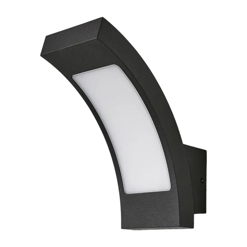 Lucande udendørs LED-væglampe Juvia, 19 cm, antracit, IP54