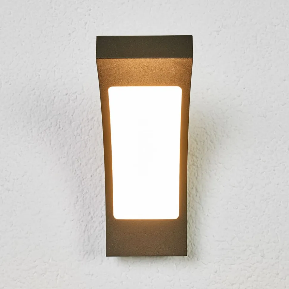 Lucande udendørs LED-væglampe Juvia, 19 cm, antracit, IP54