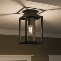 Lucande udendørs loftlampe Ferda, 29 cm, antracit, IP44