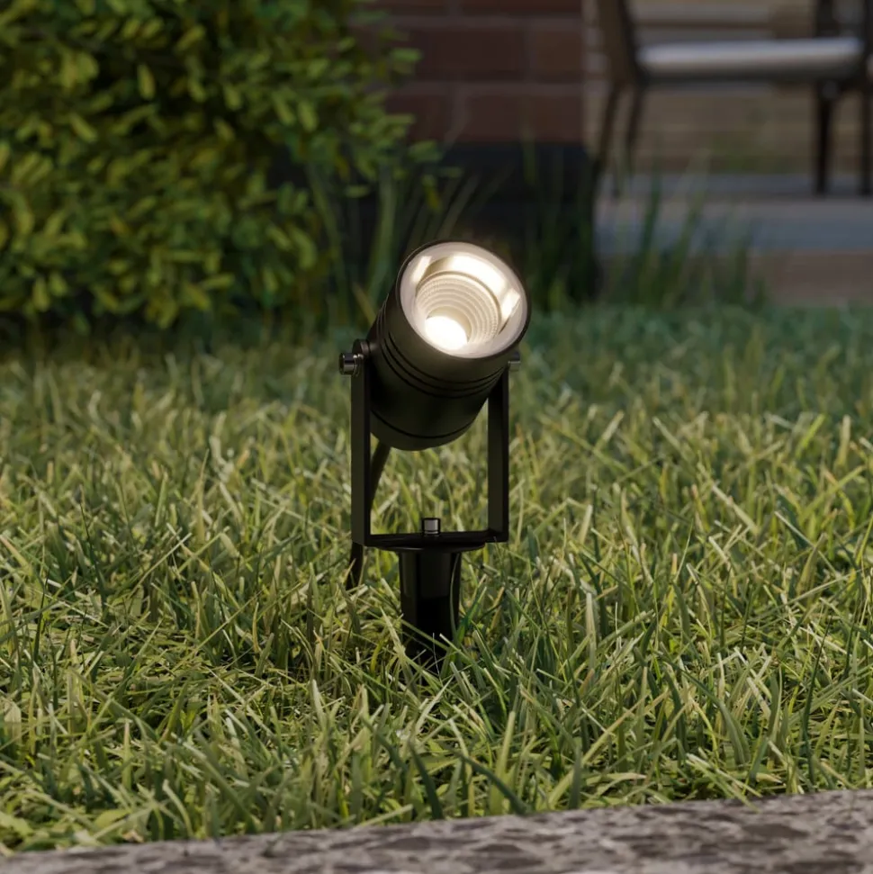 Lucande udendørs spotlampe Galina, sæt med 4, jordspyd, stik