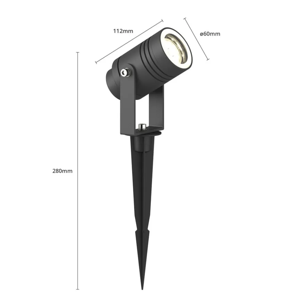 Lucande udendørs spotlampe Galina, sæt med 4, jordspyd, stik