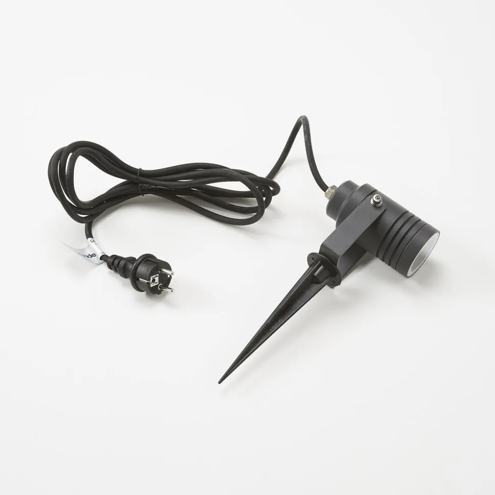 Lucande udendørs spotlampe Galina, sæt med 4, jordspyd, stik