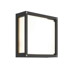 Lucande udendørs væglampe Aurelien, antracit, metal, 25x 25cm