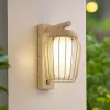 Lucande udendørs væglampe Chandan, 30 cm, beige, sensor, IP44