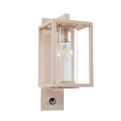 Lucande udendørs væglampe Ferda, sensor, pendel, beige, IP44