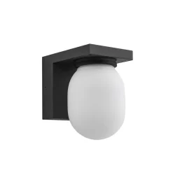 Lucande udendørs væglampe Ovaali, glas, mørkegrå, IP65