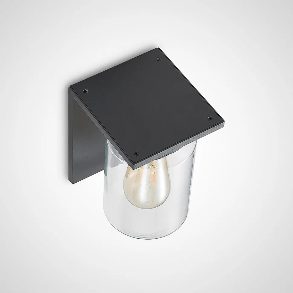 Lucande udendørs væglampe Semka, antracit, aluminium, glas, 20 cm