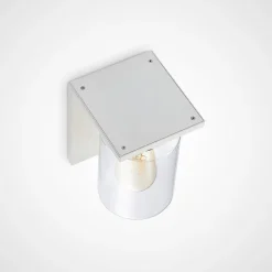 Lucande udendørs væglampe Semka, hvid, aluminium, glas, 20 cm