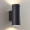 Lucande udendørs væglampe Thomke, 2 lyskilder, antracit, aluminium