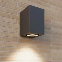 Lucande udendørs væglampe Xava, downlight, antracit, GU10