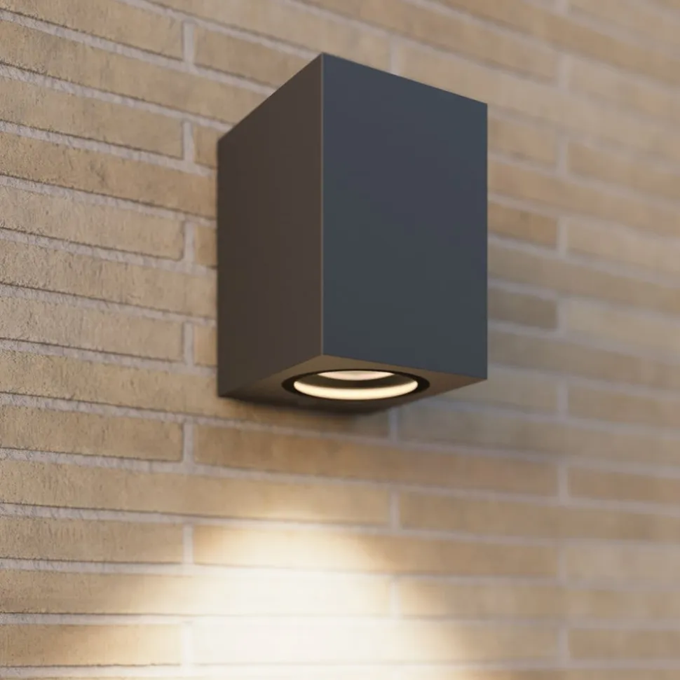 Lucande udendørs væglampe Xava, downlight, antracit, GU10